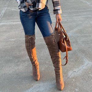 Sexy Tan Knee High Boots